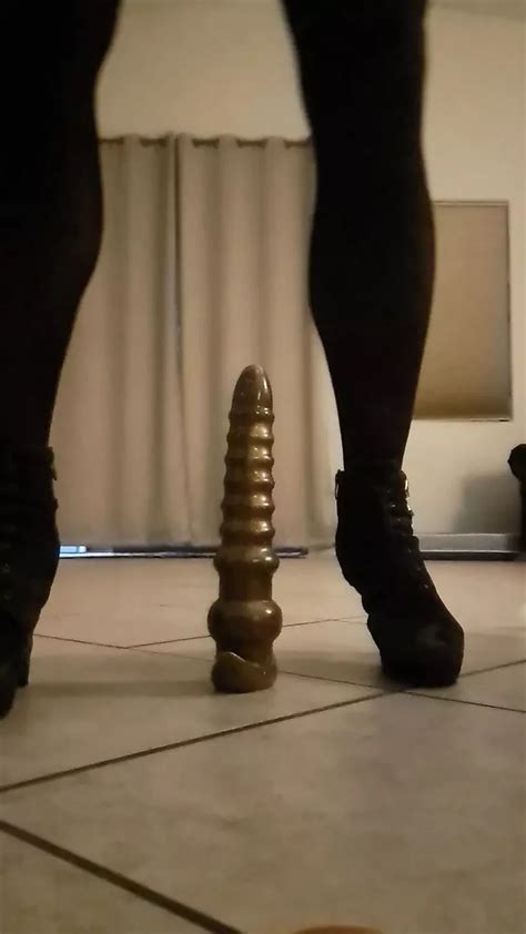 Sissy Sky In Lingerie And Chastity Daof Anal Training With Multiple Dildos And Cum Once Hands