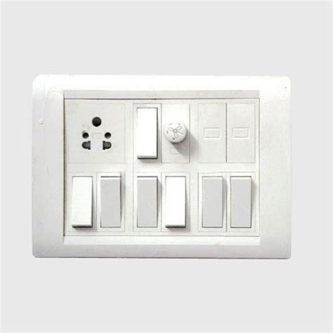 Highly Durable 6 Ampere White Electric Switch Consisting Of Safety Shutter Sockets Application