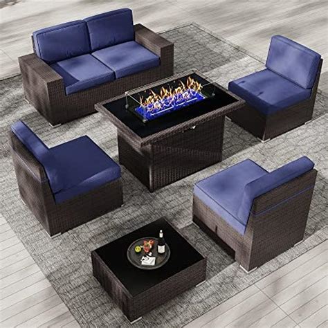 Amazon Sunbury Outdoor Piece Sectional Sofa Propane Fire Pit