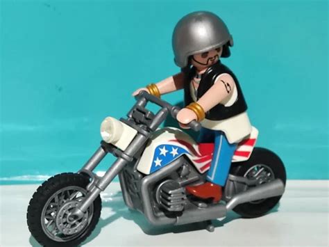 PLAYMOBIL FIGURINE BIKER Choper Chopper Moto Motard Biker Harley EUR 11