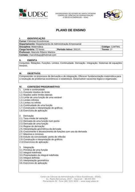 Pdf Plano De Ensino Esag Arquivos Id