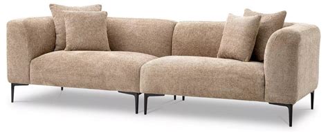 Casa Padrino Luxus Sofa Sandfarben Schwarz X X H Cm