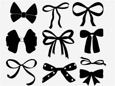 Bow Tie Svg Bow Vectorbow Clipart Bow Svg Bundle Cheer Etsy