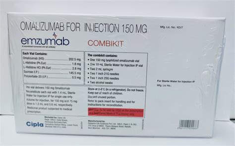 Emzumab Mg Injection At Rs Pack Omalizumab Injection In