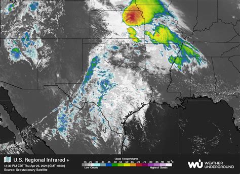 South Central United States Infrared Satellite Satellite Maps