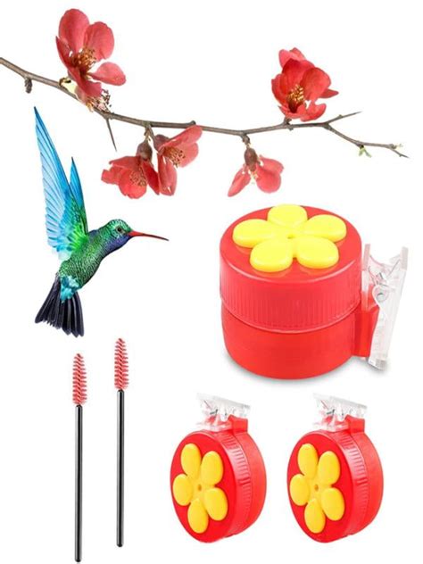 JinYiQing Handheld Hummingbird Feeder With Clips 2 Pack Window Red