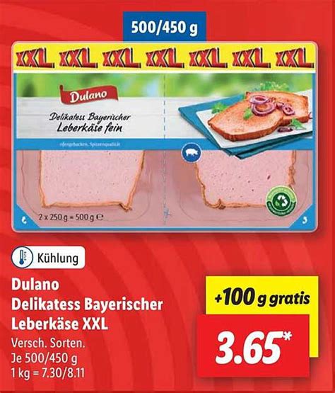 Dulano Delikatess Bayerischer Leberk Se Xxl Angebot Bei Lidl