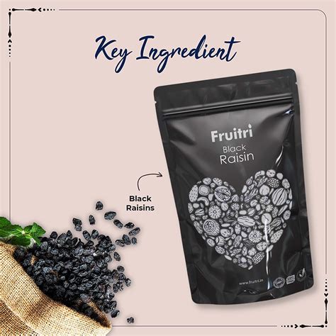 Fruitri Afghani Seedless Black Raisins Premium Quality Kali Kishmish