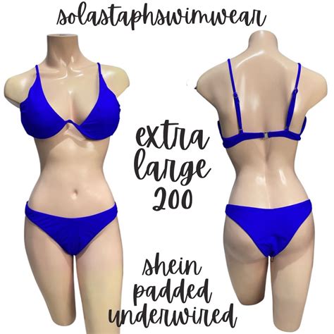 Shein Royal Blue Underwired Bikini Extra Large Plus Size Women S