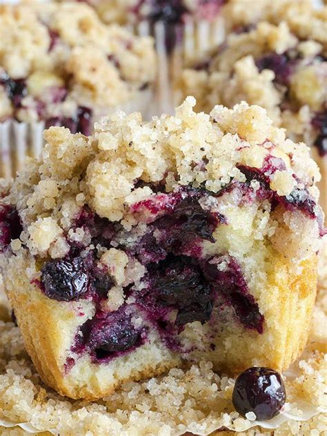 Blueberry Muffins With Streusel Crumb Topping Recipe Blue Berry