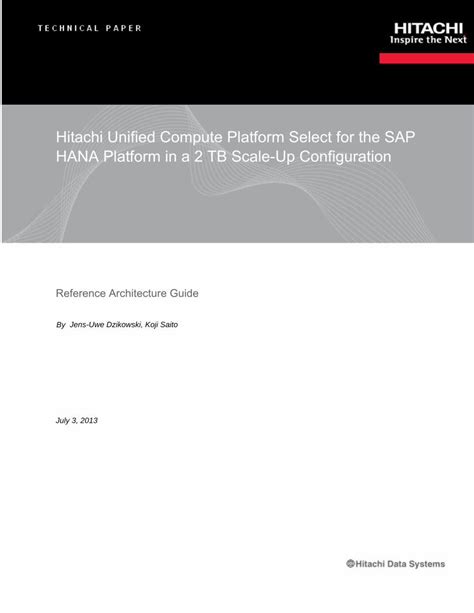 PDF Hitachi Unified Compute Platform Select For The SAP HANA