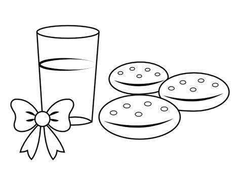 Printable Christmas Milk And Cookies Coloring Page