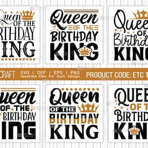 Queen Of The Birthday King SVG Bundle Birthday Celebration Etsy