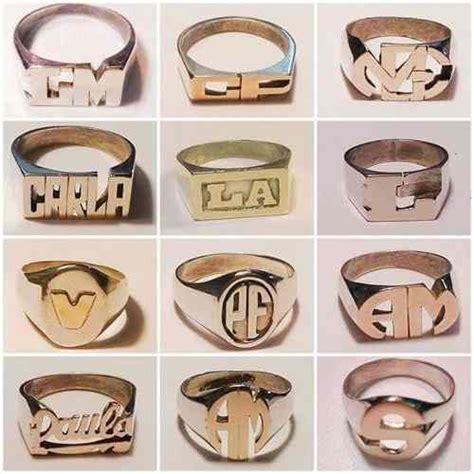 Anillos Sello Con Nombre O Iniciales En Plata Y Oro Anillos De Plata