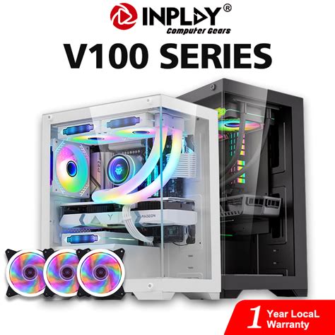 Inplay Pc Case Gaming Computer Case With Fan White Glass Seaview Palace