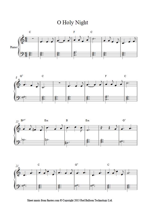 Oh Holy Night Piano Chords In C | Chord Music Lab