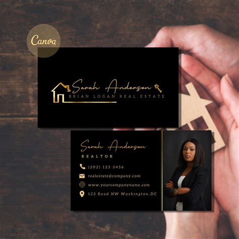 Luxury Real Estate Business Cards Template, Realtor Business Cards Qr ...