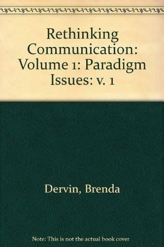 Amazon Rethinking Communication Volume 1 Paradigm Issues Dervin