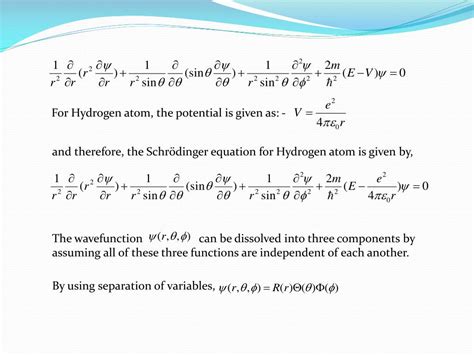 Ppt Solving And Visualizing The Schr Dinger Equation For Hydrogen