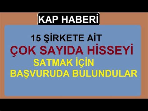 15 ŞİRKETE AİT ÇOK SAYIDA HİSSEYİ SATMAK İÇİN BAŞVURUDA BULUNDULAR para