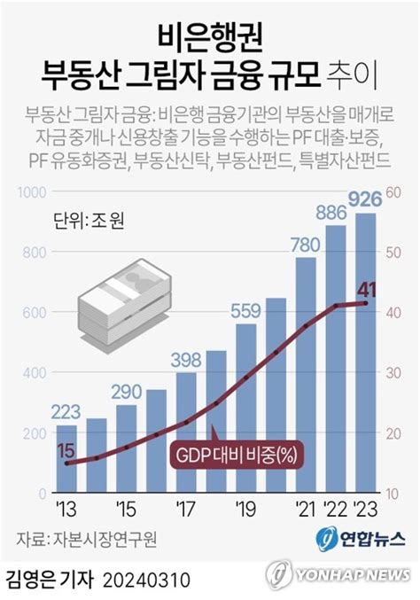 그래픽 비은행권 부동산 그림자 금융 규모 현황 연합뉴스