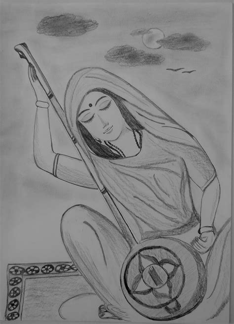 Meerabai sketch | Sketches, Pencil sketch, Art