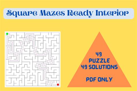 Square Shaped Mazes Puzzles Solutions Graphic By Jerin Design