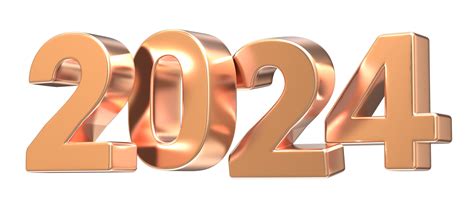 New Year Number 2024 Gold 3D 27257269 PNG