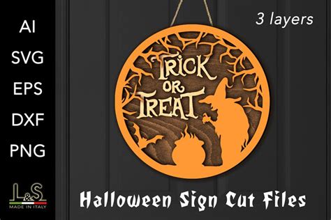 Halloween Door Hanger 3D Layered Svg