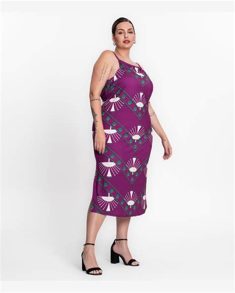 Riachuelo Vestido Midi Plus Size Em Poli Touch Secret Glam Roxo