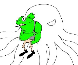 An Innsmouth Fish Person - Drawception