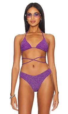 Nookie Dynasty Wrap Tri Bikini Top In Purple REVOLVE