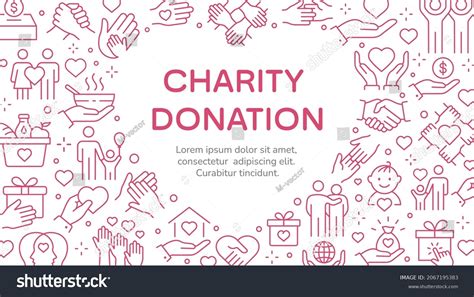 Vector Banner Templates Charity Icons Set Stock Vector (Royalty Free ...