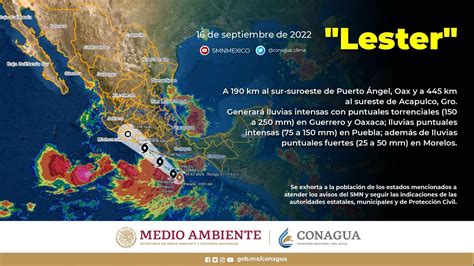 La Tormenta tropical Lester provocará lluvias de intensas a torrenciales