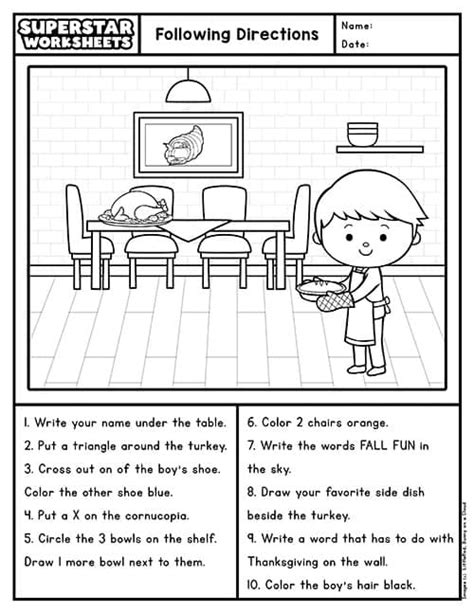 Following Directions Worksheets Superstar Worksheets Worksheets Library