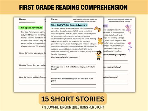 First Grade Reading Comprehension Worksheets 1st Grade Short Stories For Comprehension 15