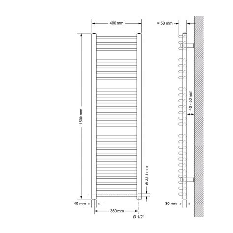 Grzejnik Lazienkowy Sahara 400 X 1500 Mm Antracyt 12701335507