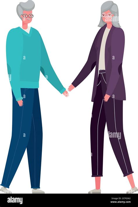 Senior Woman And Man Cartoons Vector Design Stock Vector Image And Art