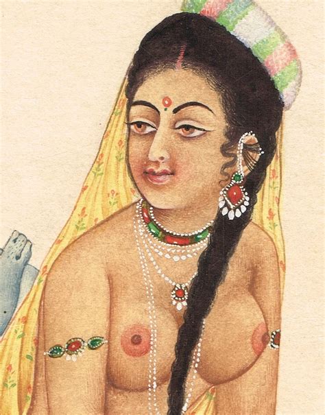 Handmade Indian Painting Of Nude Woman Fine Art On Paper X Inches