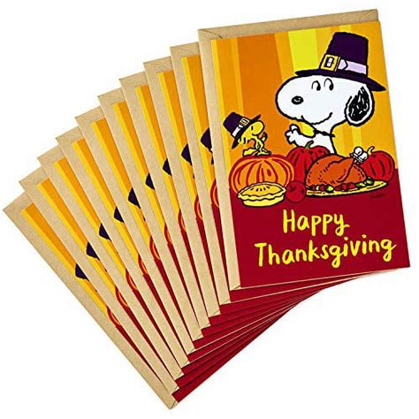 Hallmark Pack Of Peanuts Thanksgiving Cards Snoopy And Woodstock 10