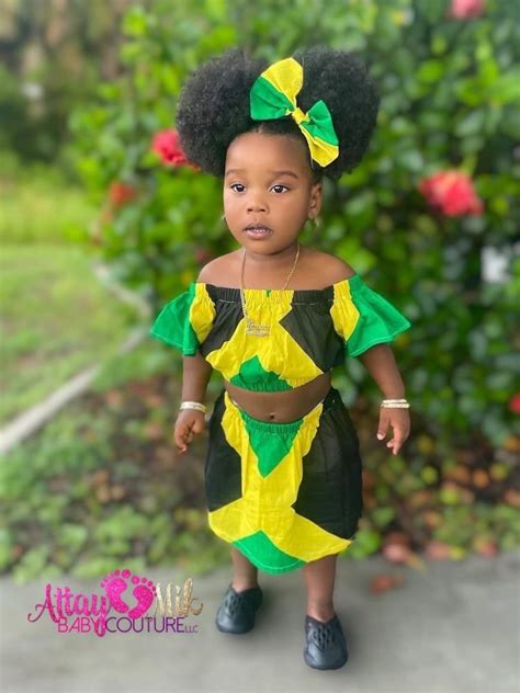 Ready To Ship Jamaica Clothing Baby Ethnic Jamaican Skirt Big Hair