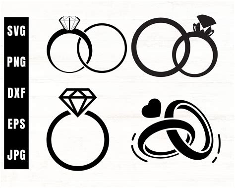 Wedding Ring Svg Bundle Wedding Svg Diamond Ring Svg Engagement Ring