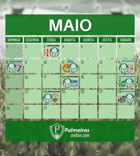 Maio chegando calendário de grandes jogos para o Palmeiras