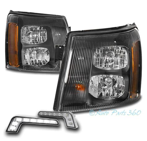 For 03 06 Cadillac Escaladeesvext Hid Black Headlight Lamp Wbumper