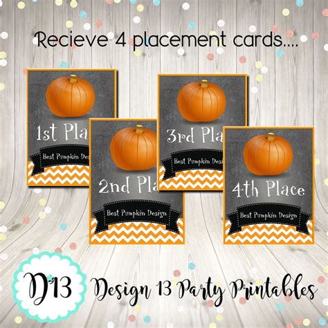 Pumpkin Carving Contest Voting Cards And Awards Digital Etsy Canada