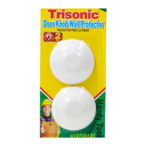 2 Pc Door Knob Wall Protector Shield Round White Self Adhesive Prevents