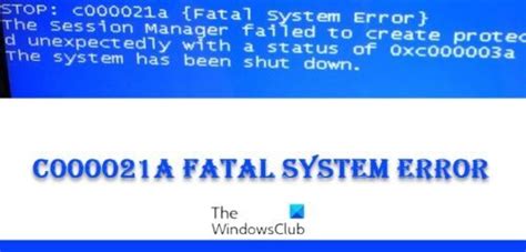 Fix C000021a Fatal System Error On Windows 11 10