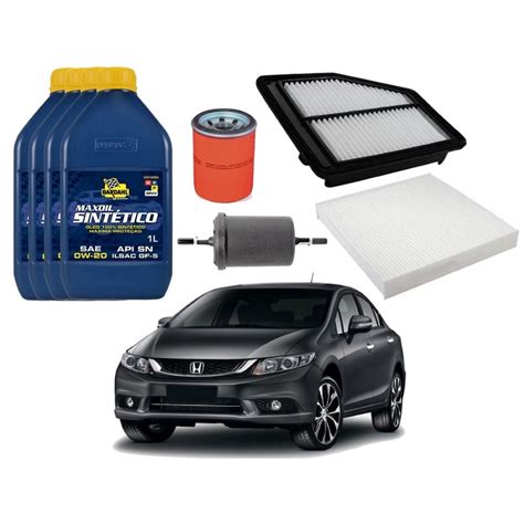 Kit Troca De Filtros Honda Civic 1 8 2 0 2015 A 2016 Submarino