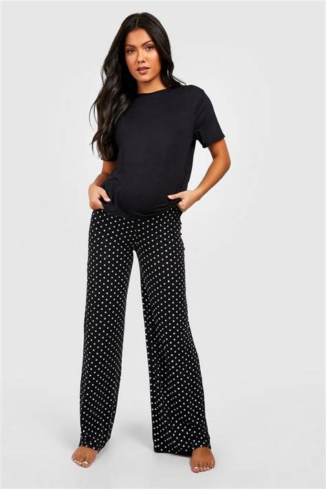 Maternity Polka Dot Pyjama Set Boohoo Uk