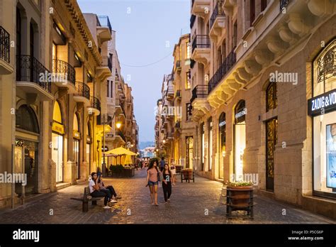 Fashion Boutiques On Street In Restored Downtown District Beirut